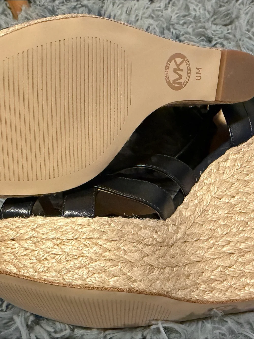 Michael kors Black Lace-Up Espadrille Wedge Sandals US 8 - NEW NEVER WORN